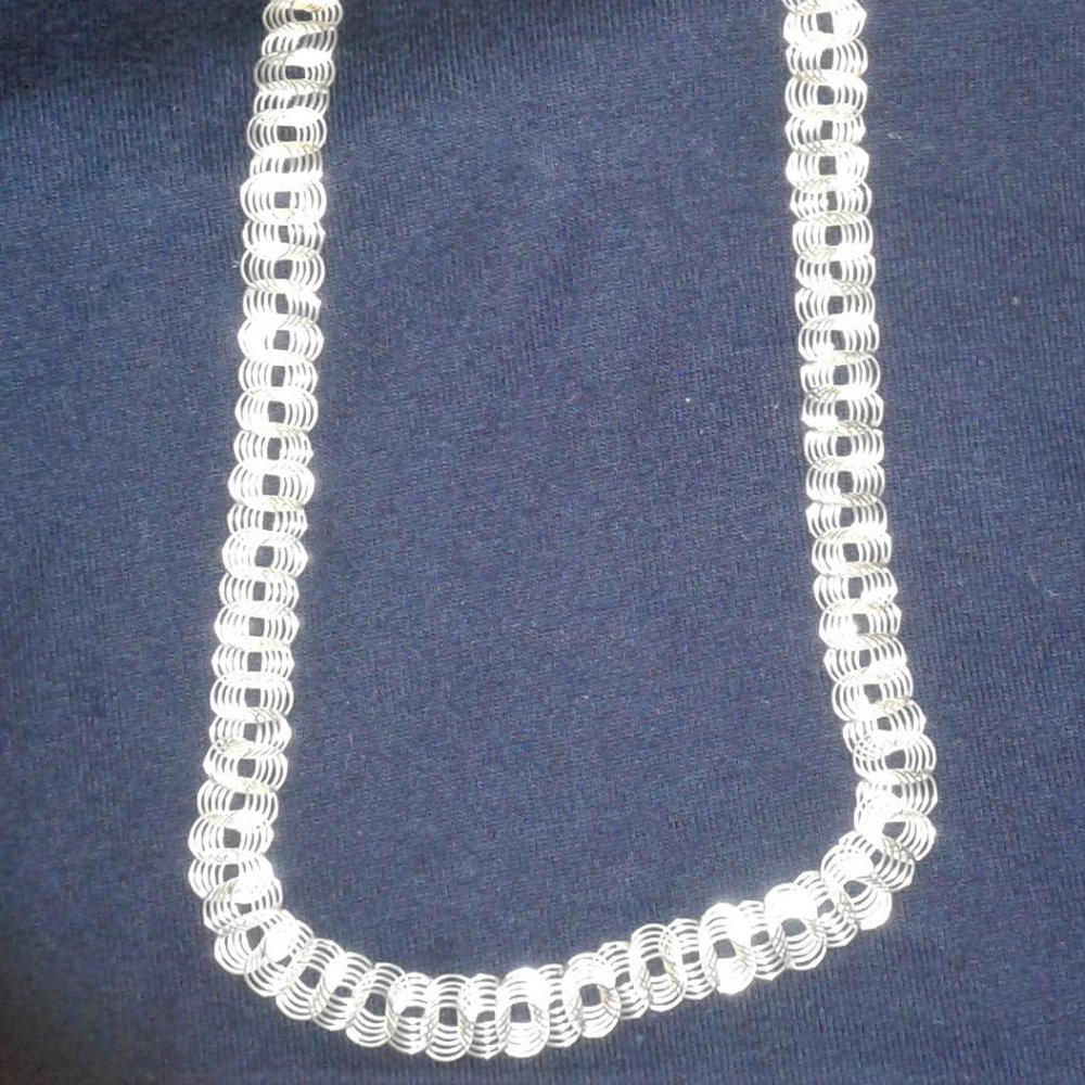 NWOT -Fine very white Thai  Sterling Silver necklace and bracelet.BTW no tarnish